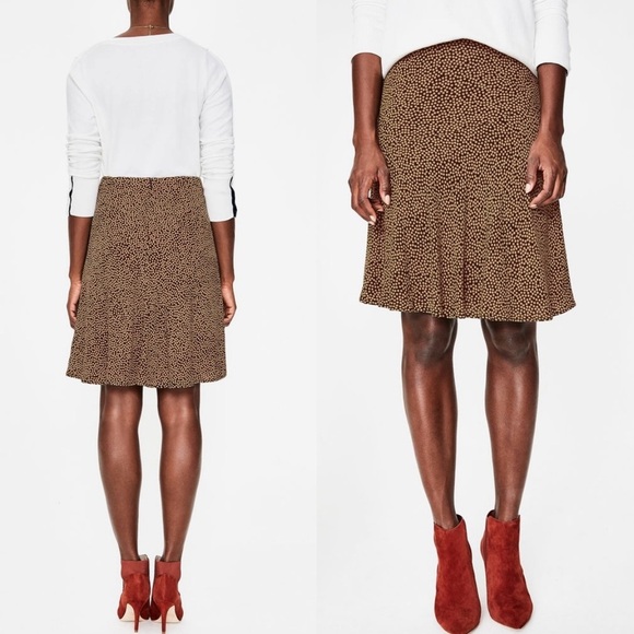 Boden • Virginia Swishy Skirt Lightweight Printed Sz 8 Fully Lined Neutral - Picture 2 of 11